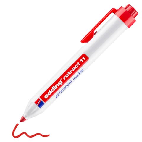 Marcatore permanente edding Retract 11 punta conica 1,5-3 mm rosso E-11 002